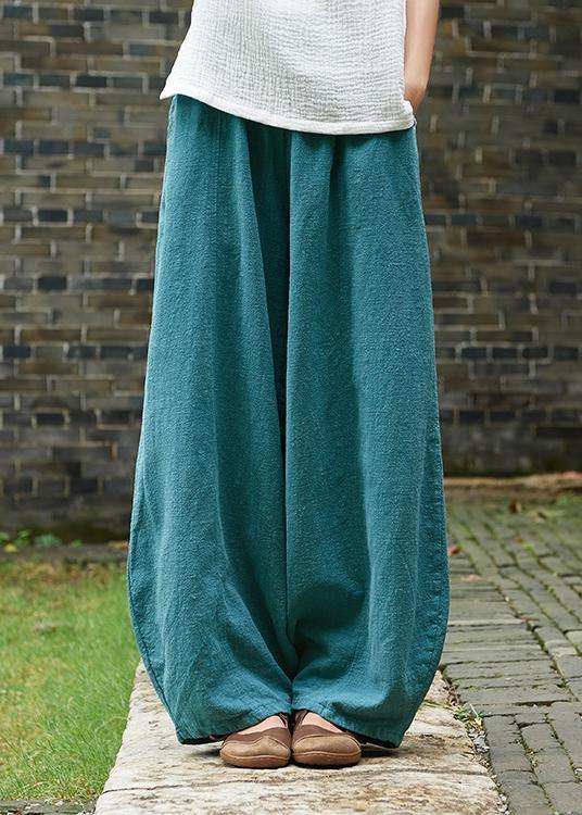 2024 cotton and linen women's Chinese style ramie wild pants yoga pink-flower pants